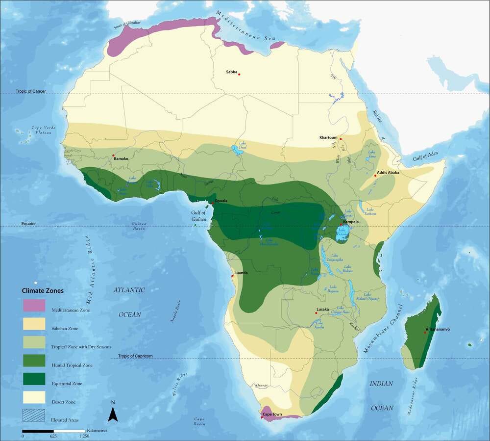 SourcA map of Africa’s climate zones