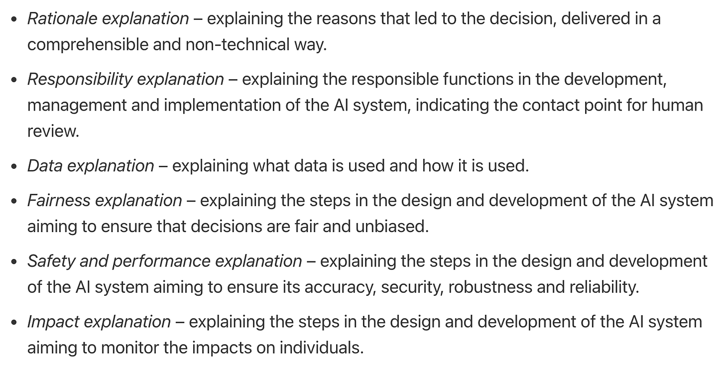the bullet points from here: https://www.trilateralresearch.com/how-to-provide-meaningful-information-about-the-logic-involved-in-automated-decisions/