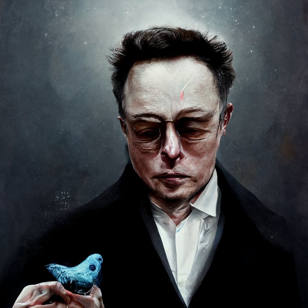Stucki's tweet - "Elon Musk and his pet bird. Made with AI in #midjourney.  #aiartcommunity #aiart " - Trendsmap