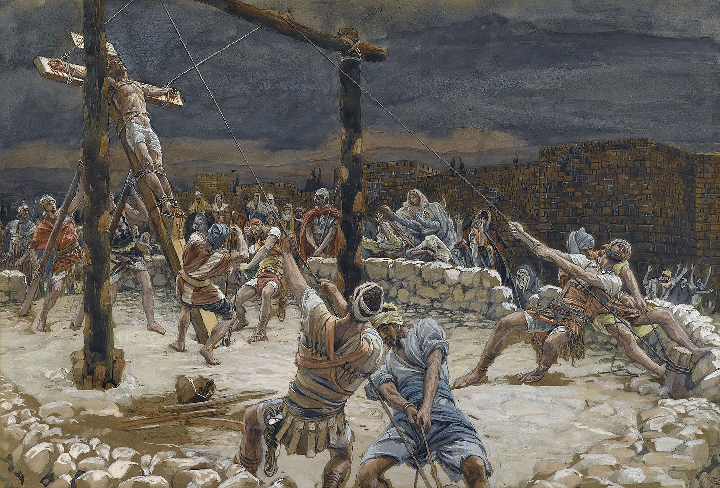 The Raising of the Cross (1886-1894) by James Tissot (French, 1836-1902)