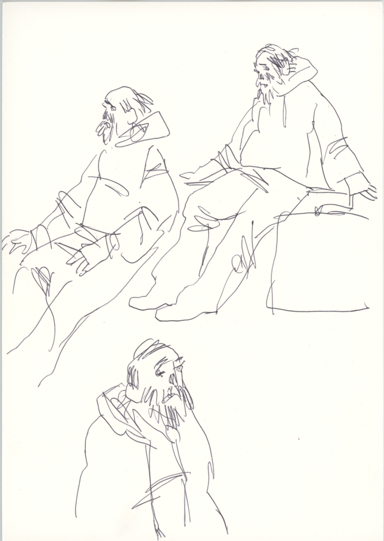 Sketcbook studies of a man.