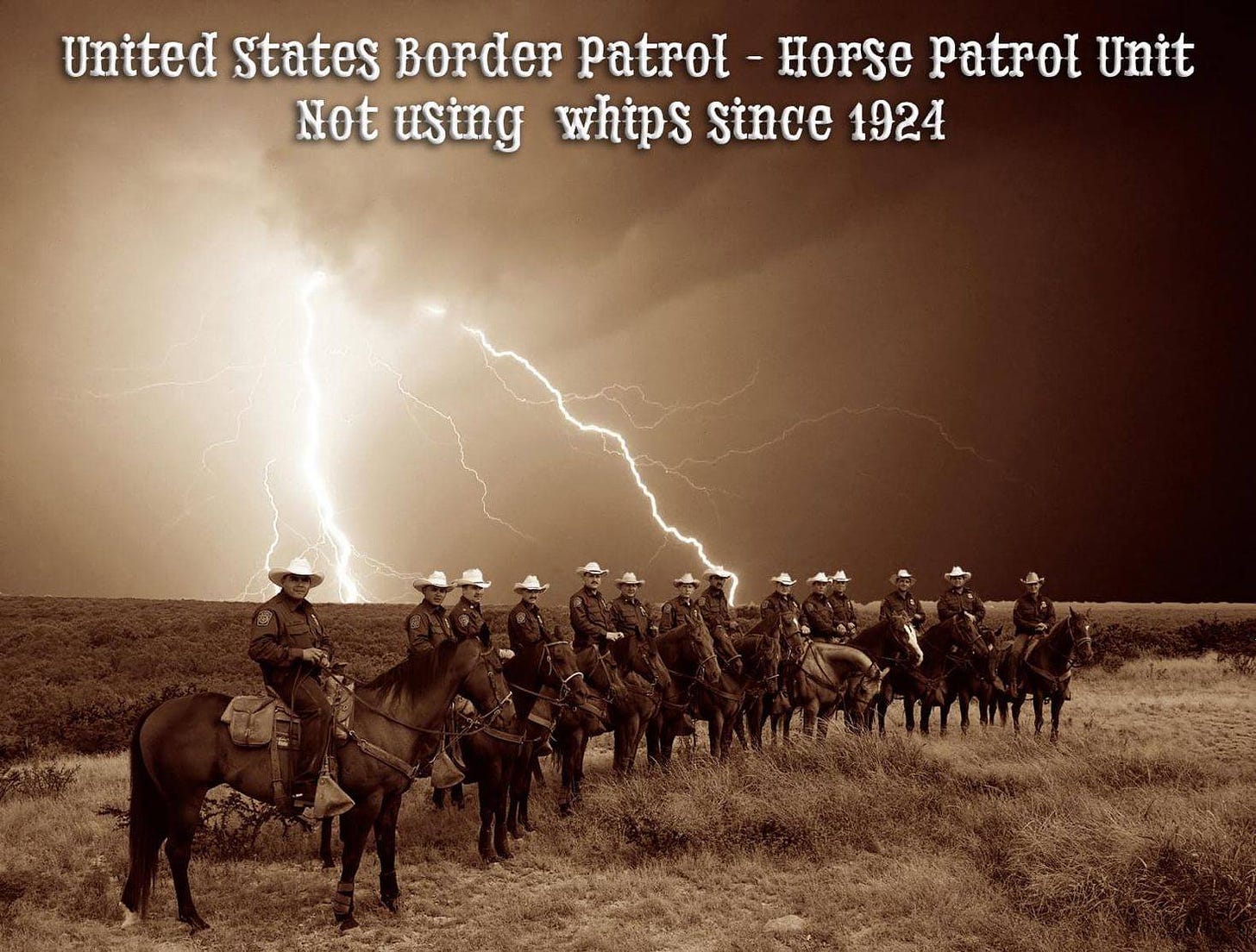 May be an image of text that says 'Untted states Border Patrol Horse Patroł Unit Not using whtps since 1924'