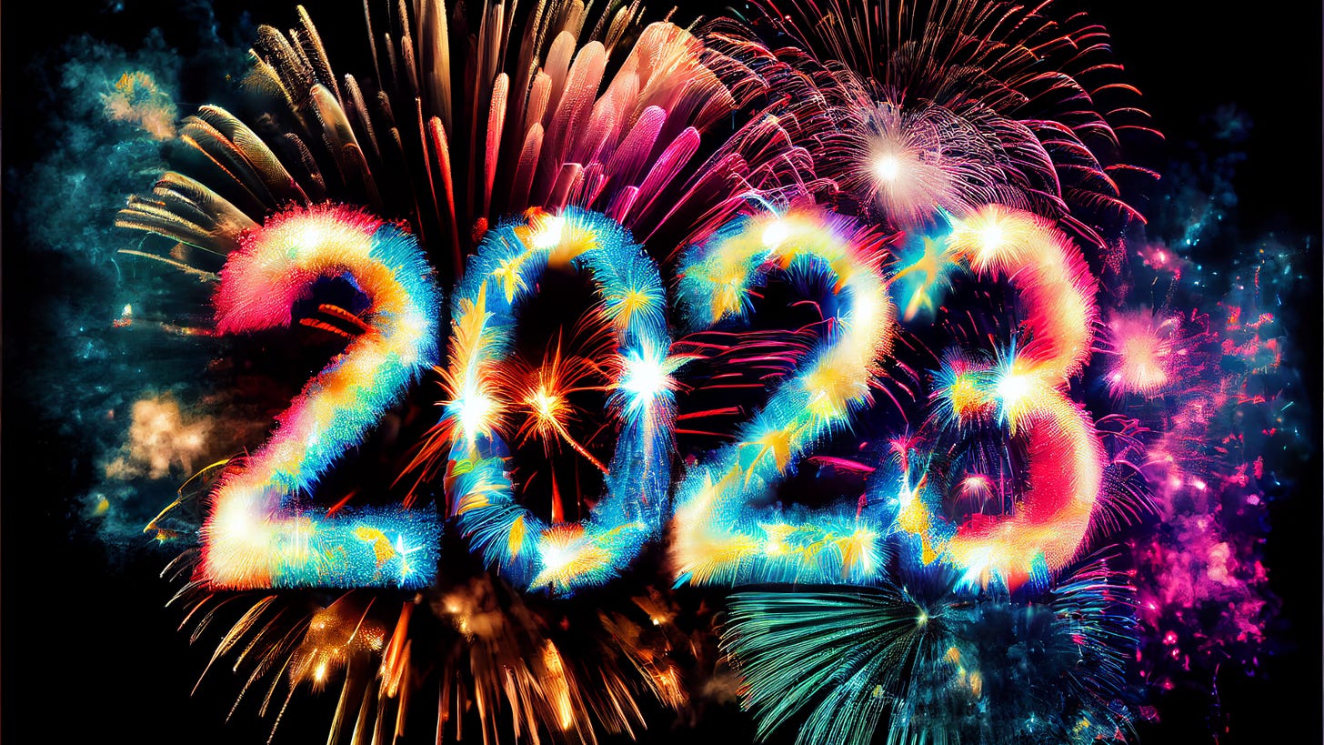 Fireworks displaying "2023"