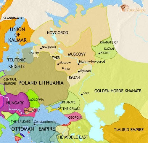 Map of Russia at 1453AD | TimeMaps
