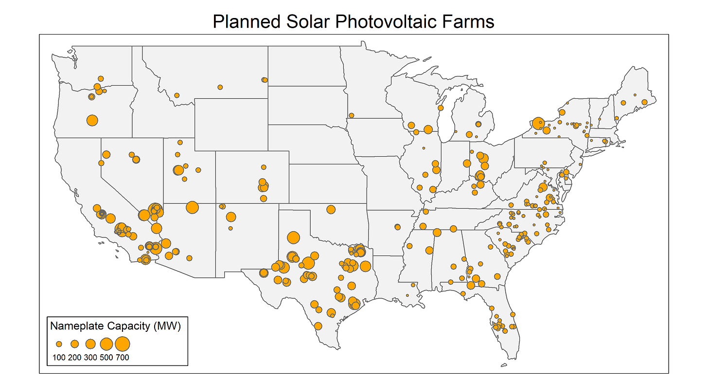 Planned Solar Farms