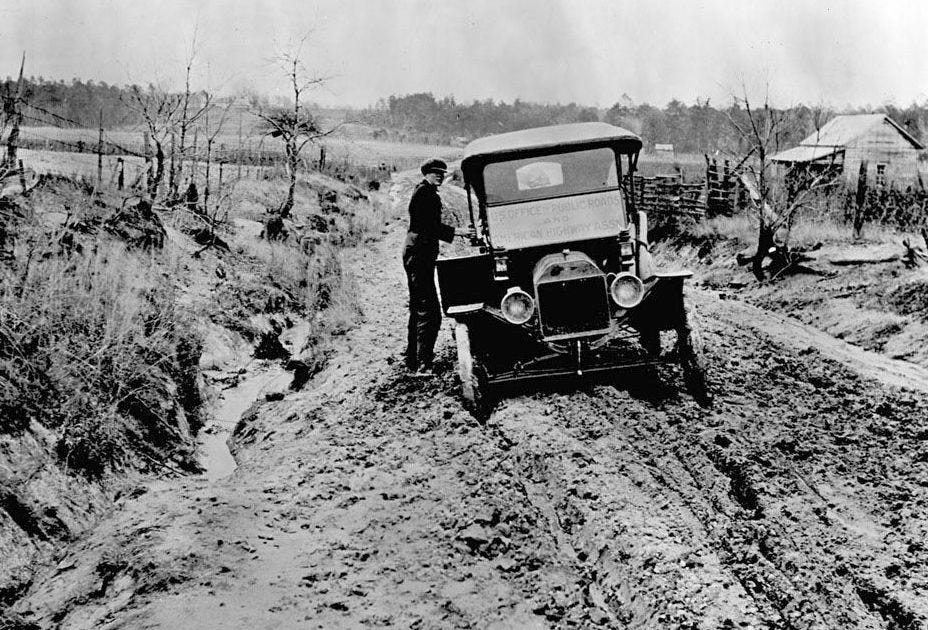 Model T Ford Forum: Old Photo - Muddy North Carolina Road With A Model T  From The U.S. Office Of Public Roads And American Highway Ass'n