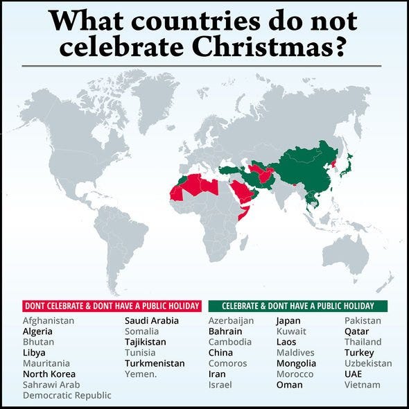 Christmas 2019: What countries do not celebrate Christmas? | Express.co.uk