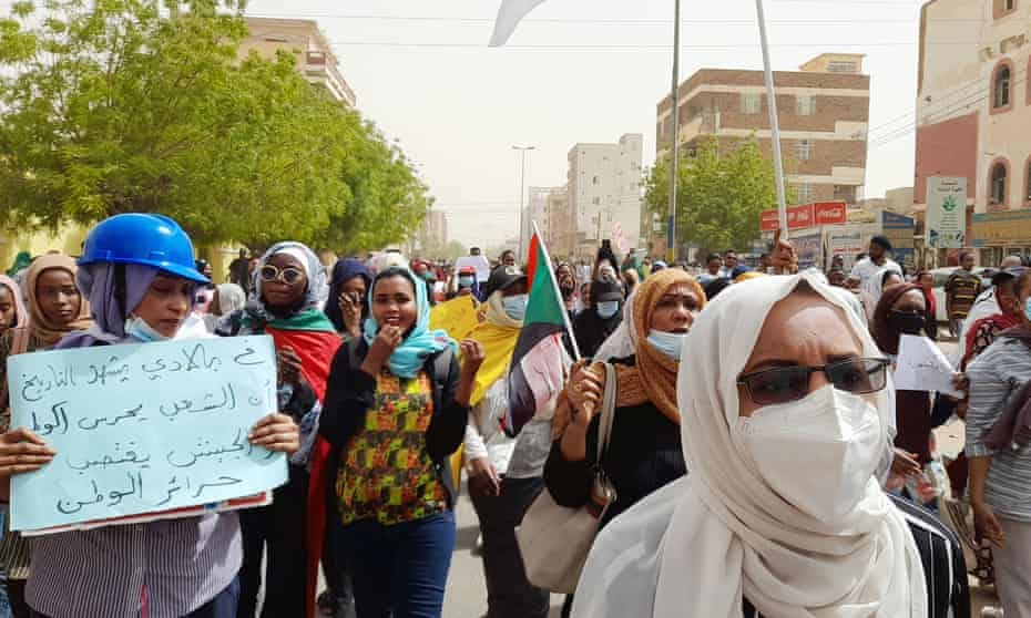 People protest against the alleged gang-rape of a teenager in Khartoum, Sudan, 15 Mar 2022.