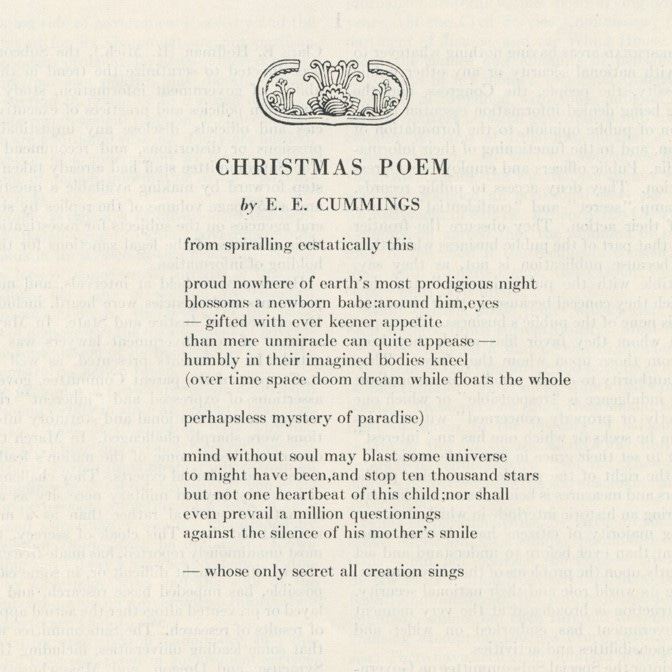 Christmas Poem' by e. e. Cummings - The Atlantic