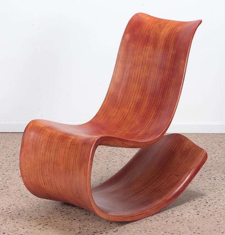 AN UNUSUAL BENTWOOD ROCKING CHAIR.