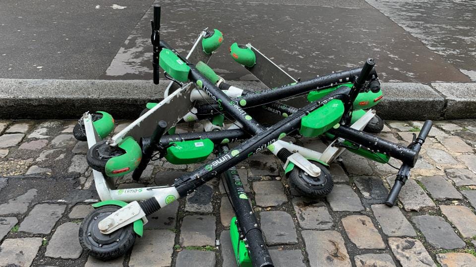 Image result for electric scooters on sidewalk