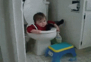 kid stuck in toilet
