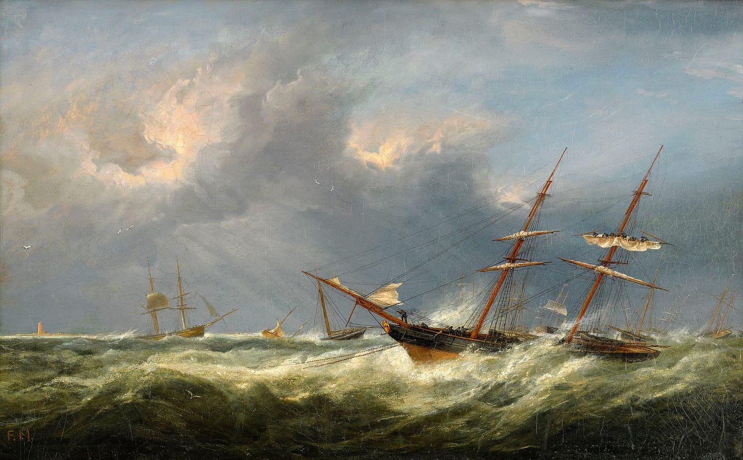 Fritz Sigfried G. Melbye - Skibe på stormfuldt hav.jpg