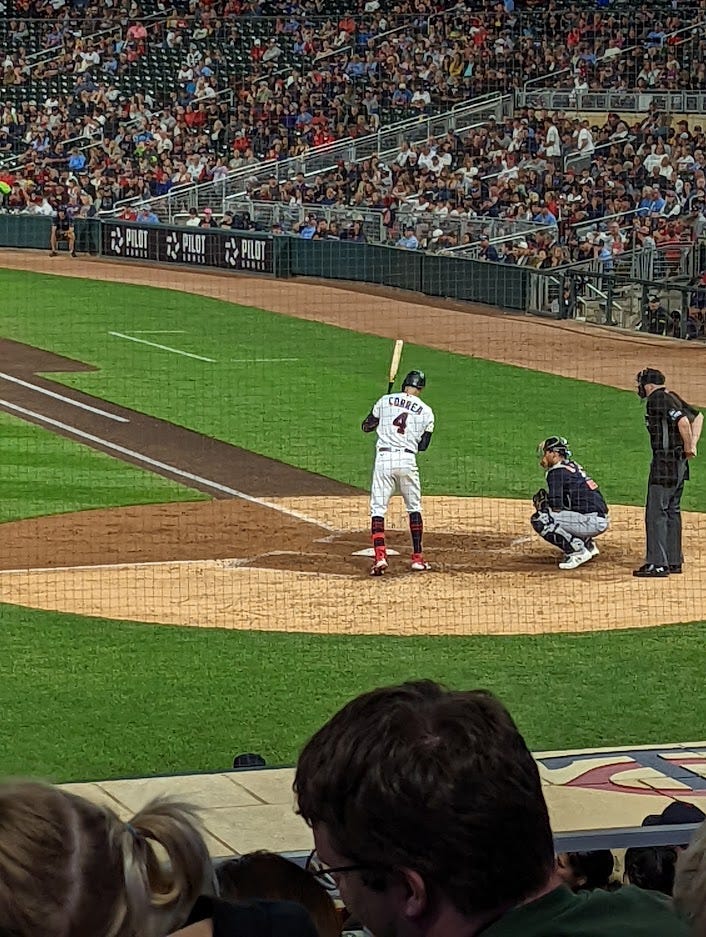 Carlos Correa steps into the box