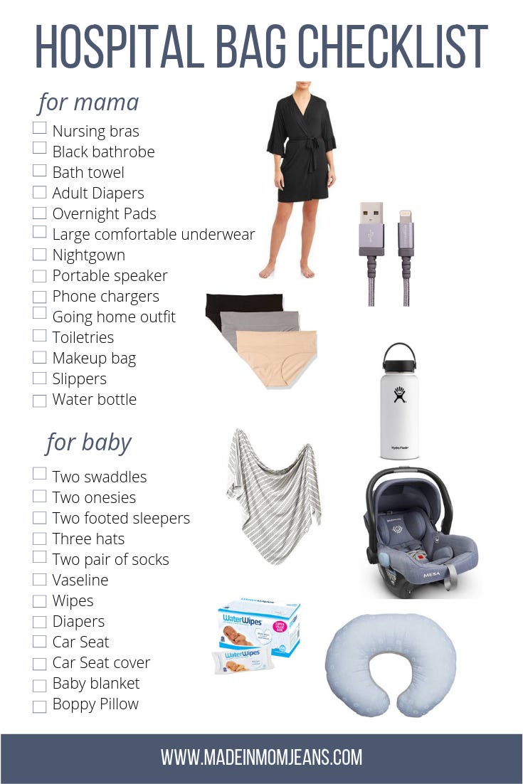 What to Pack in your Hospital Bag - Hospital Bag Checklist for Mom and Baby