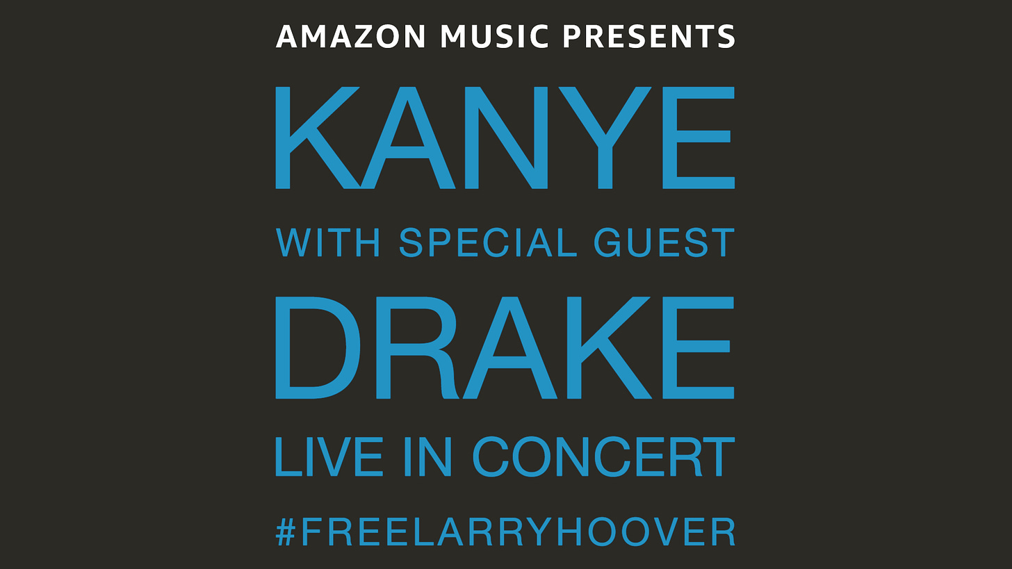 Amazon.com: Kanye With Special Guest Drake Free Larry Hoover Benefit  Concert : Ye, Drake, Aus Taylor: Movies & TV