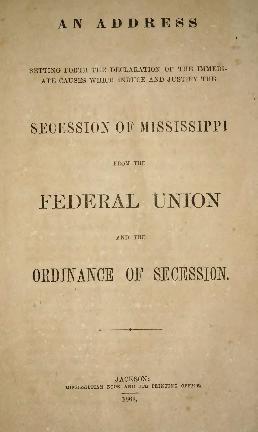 Cover image of Mississippi Articles of Secession (1861)