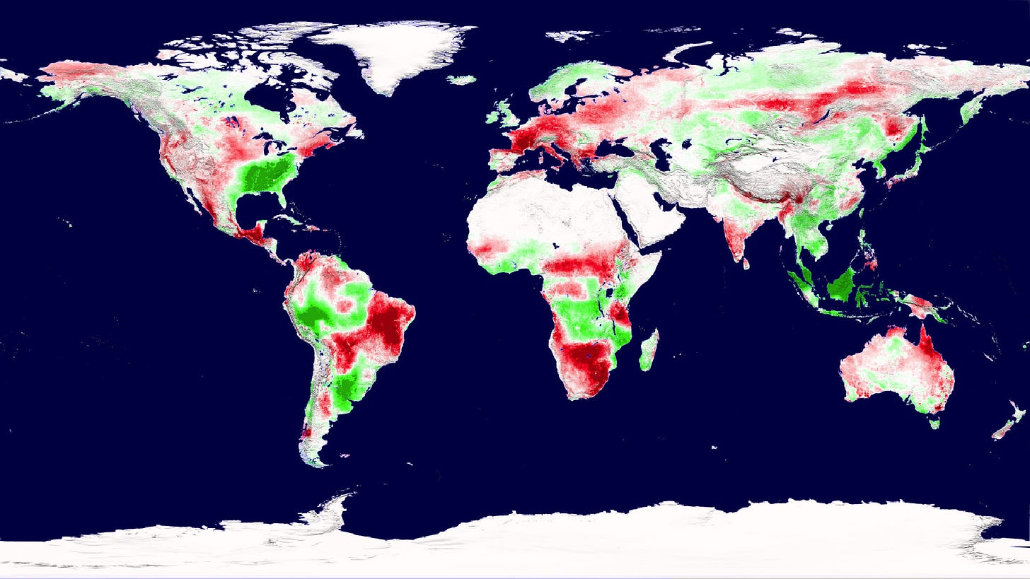 2003 NASA map of plant growth anomalies