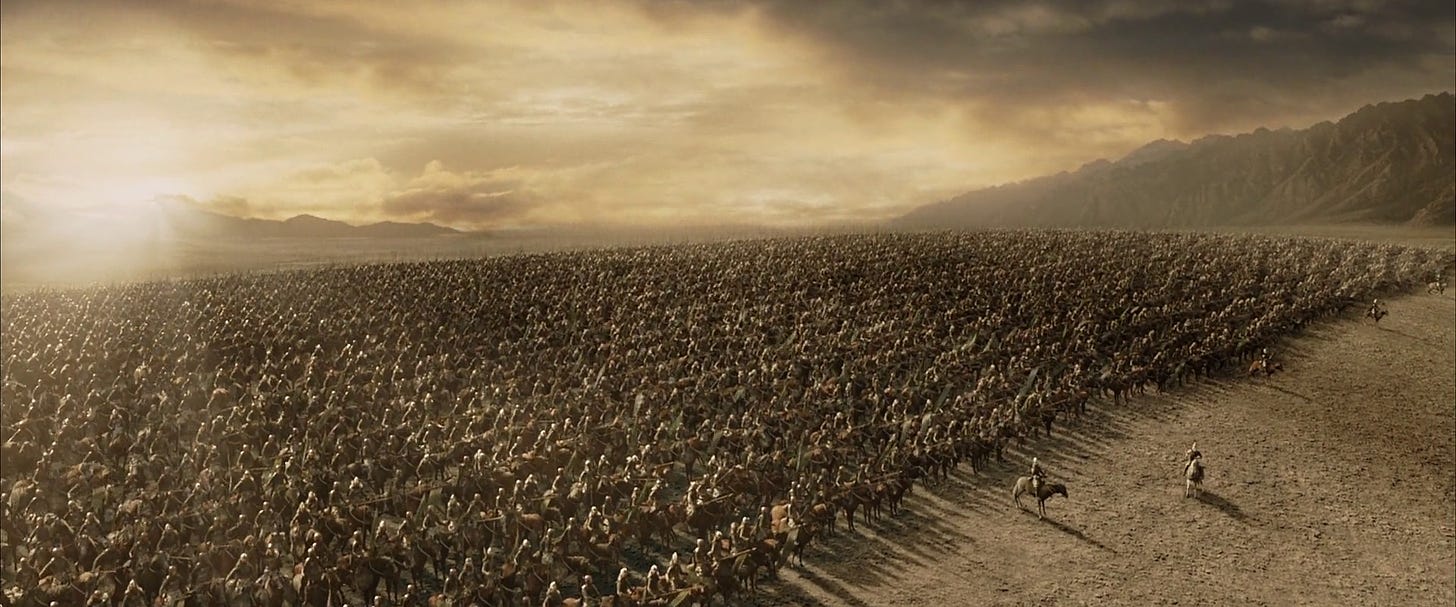 Were the sizes of the armies in Peter Jacksons&#39; LOTR movies true to the  books? - Science Fiction &amp; Fantasy Stack Exchange