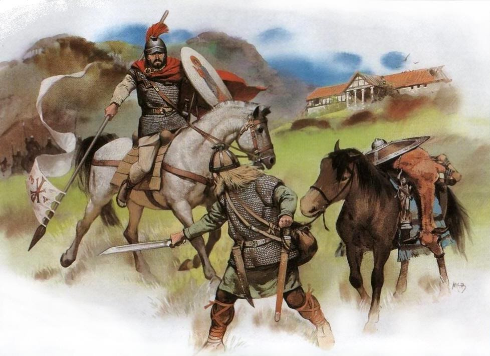 Uther Pendragon vs saxons - Angus mcbride | Warriors illustration,  Historical warriors, Historical art