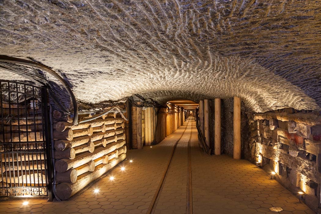 Inside the Wieliczka salt mine in Poland