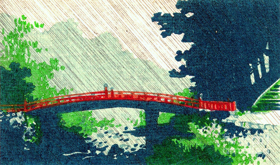 Rain Over Sacred Bridge 1910 Photograph by Padre Art