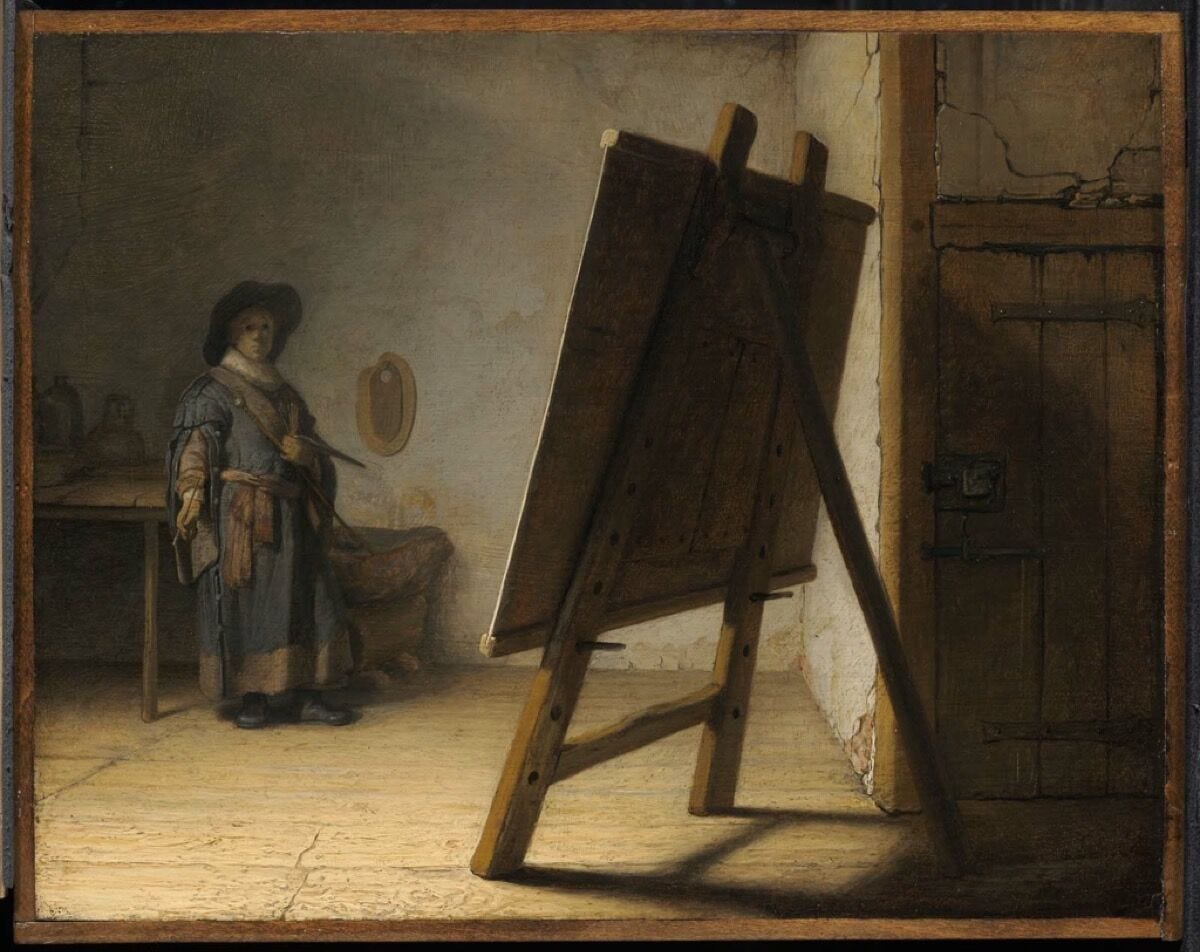 Rembrandt van Rijn, Artist in his Studio, ca. 1628. Courtesy Museum of Fine Arts, Boston