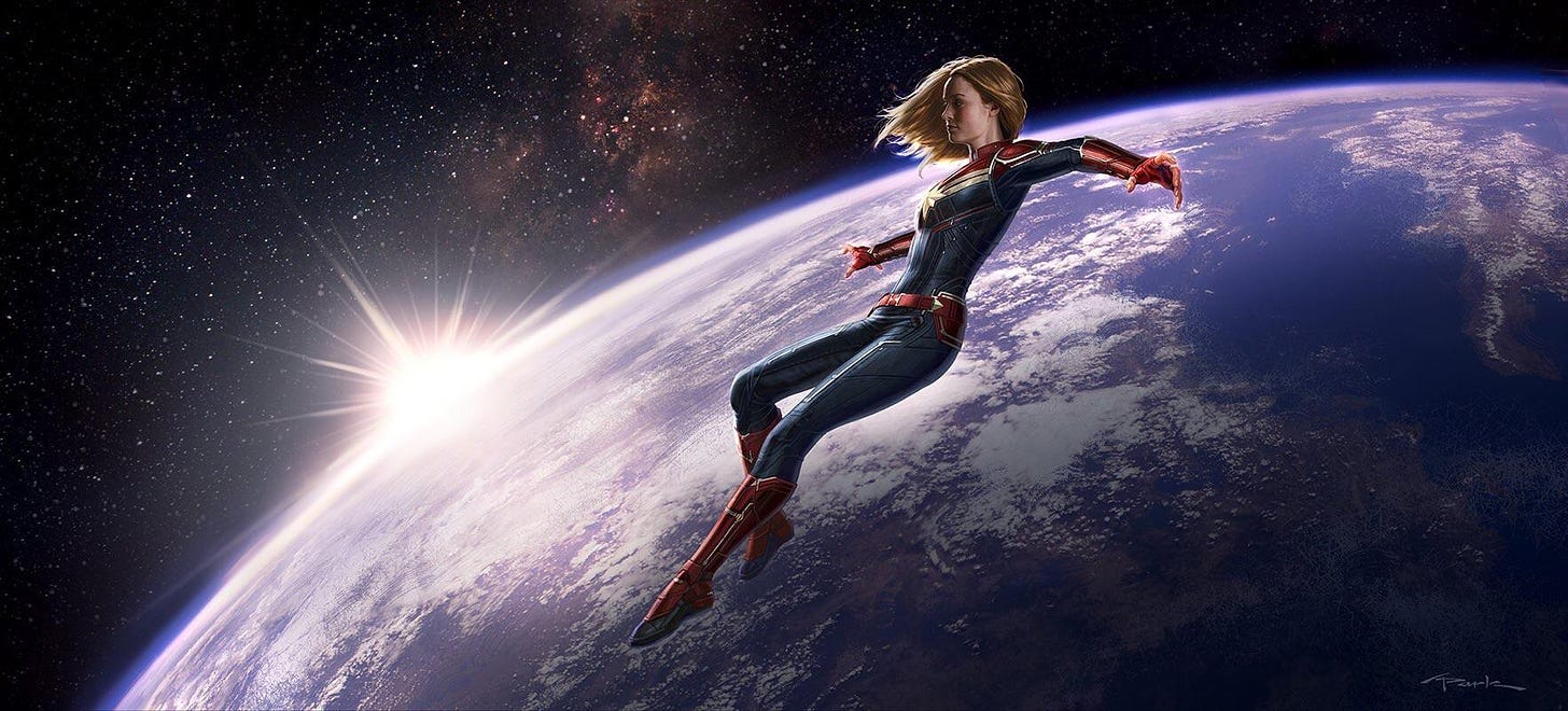 Captain Marvel concept art by Andy Park