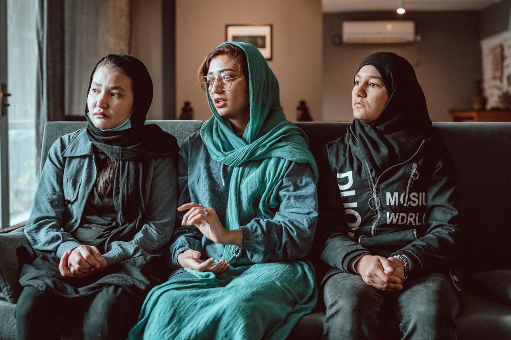 Members of the Herat women's handball team.
