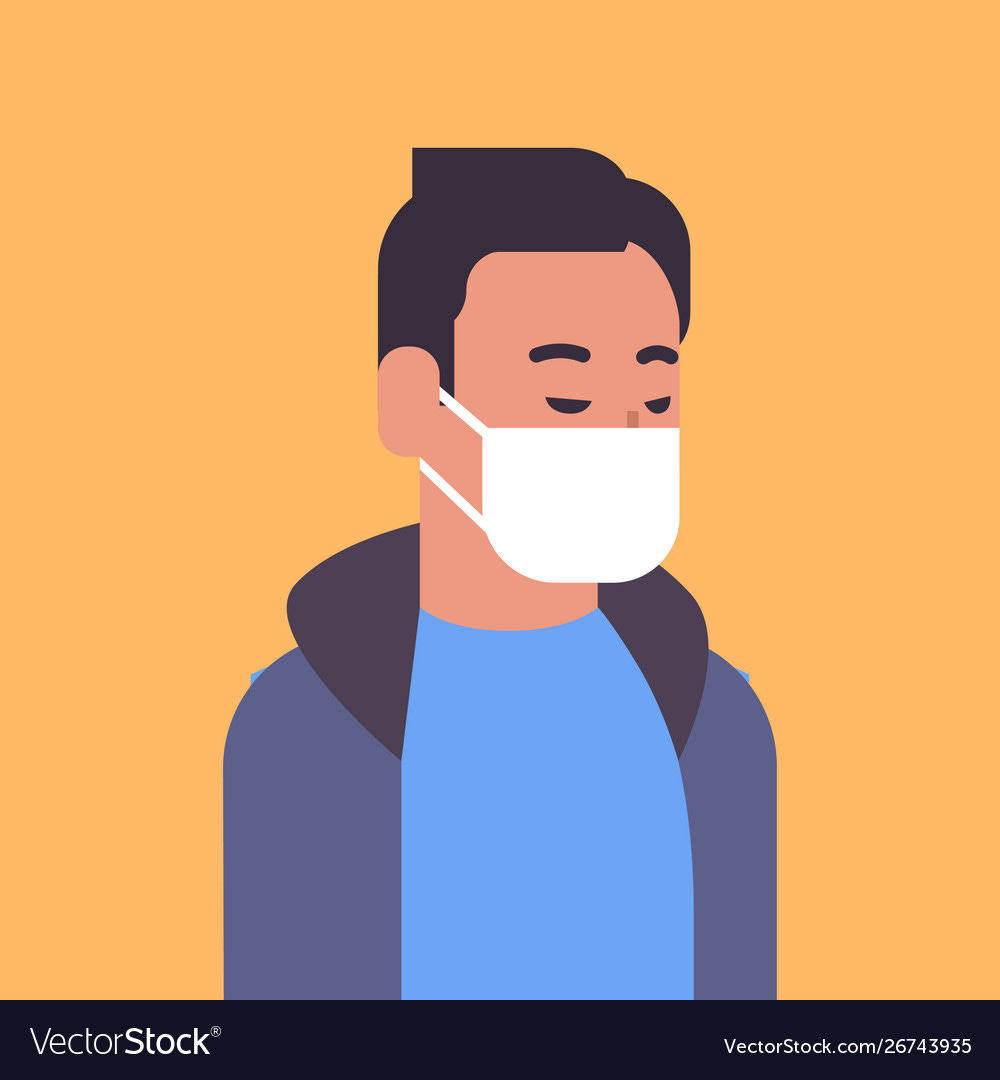 Man wearing face mask environmental industrial Vector Image Man wearing face mask environmental industrial Vector Image