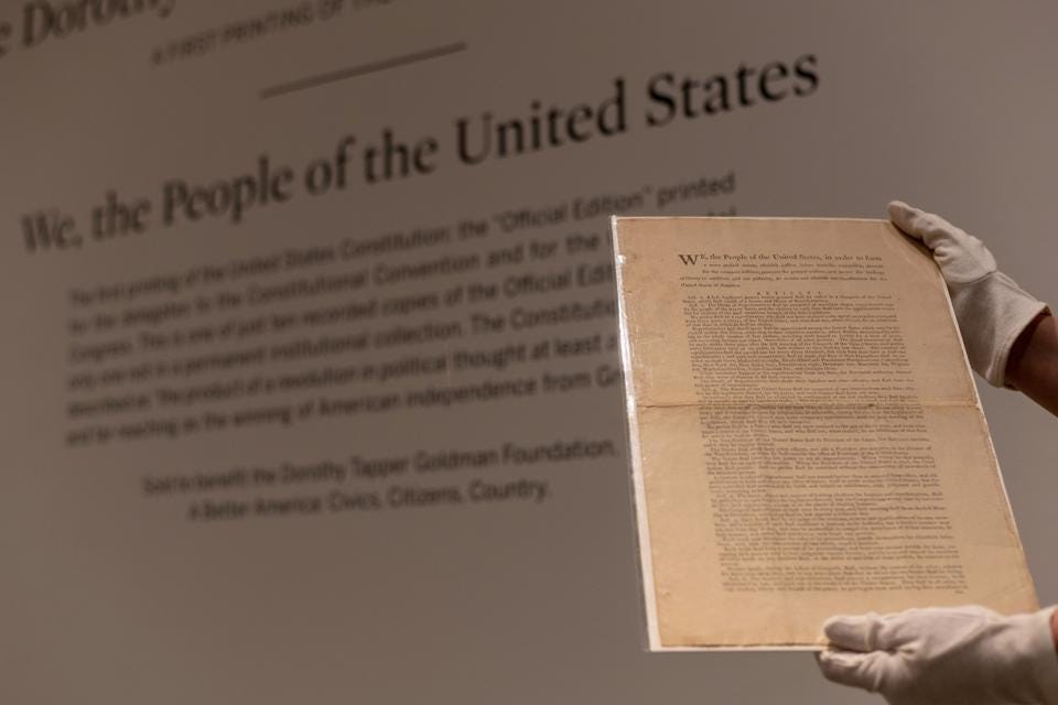 Sotheby's To Auction The Official Edition Of The U.S. Constitution