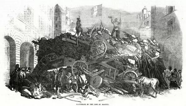 Barricade in the Rue St Martin 1848 (Photos Prints, Framed, Posters,  Puzzles,...) #23272568