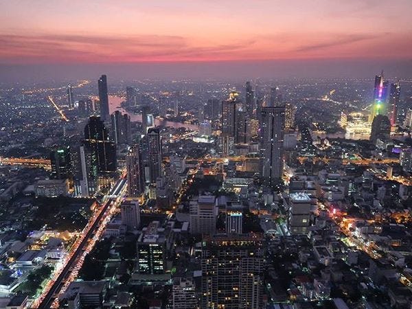 Bangkok from the King Power Mahanakhon Tower.