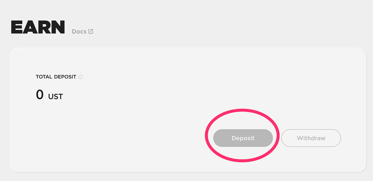 Deposit button