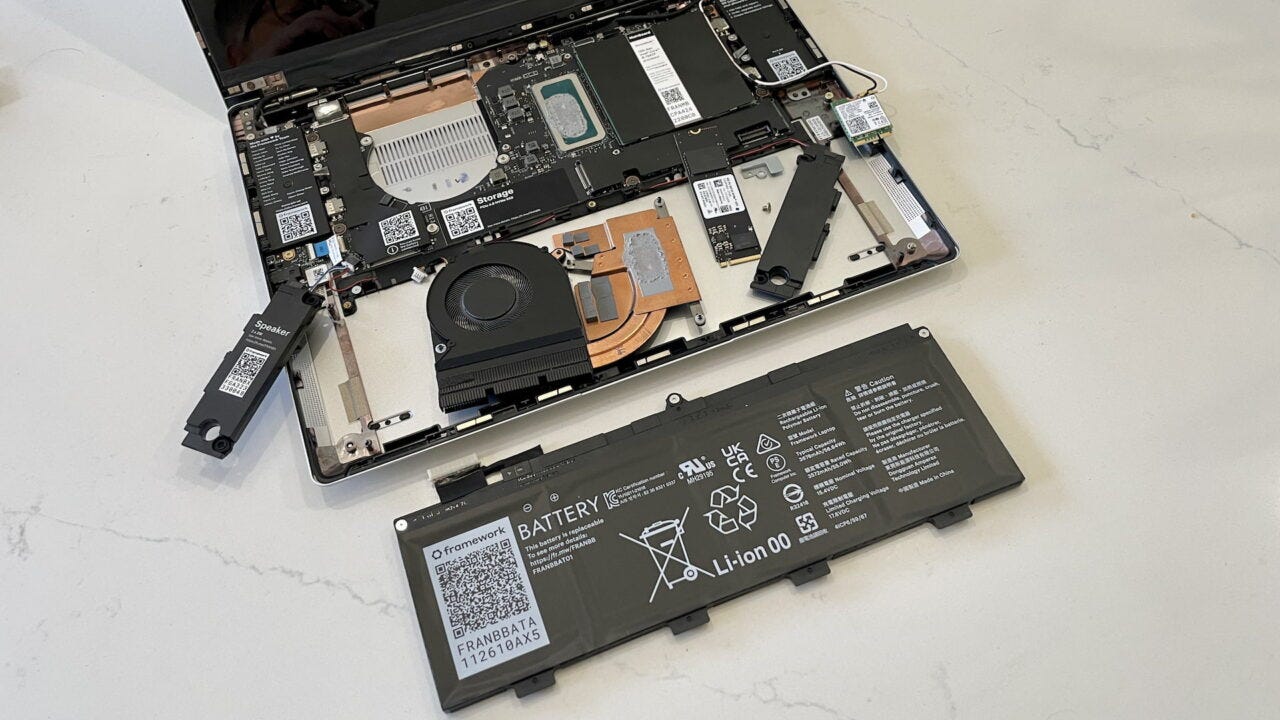 Framework Chromebook taken apart