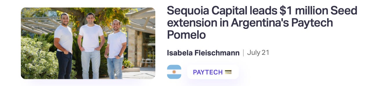 Sequoia Capital leads $1 million Seed extension in Argentina's Paytech Pomelo