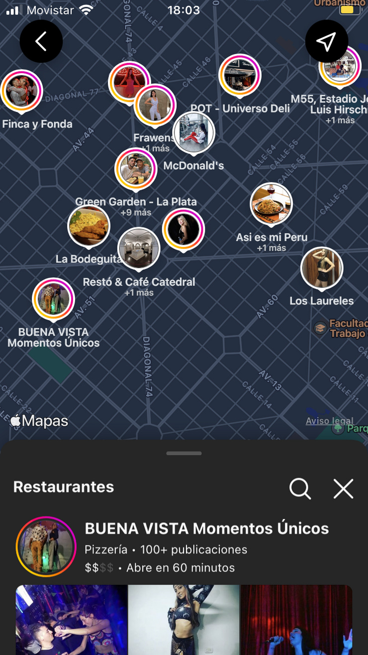 Así se ven los resto de La Plata en la nueva función de buscar en Instagram 