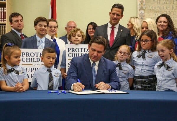 Gov. Ron DeSantis has made parental rights in education central to his platform. “Our school system is for educating kids, not indoctrinating kids,” he has said.