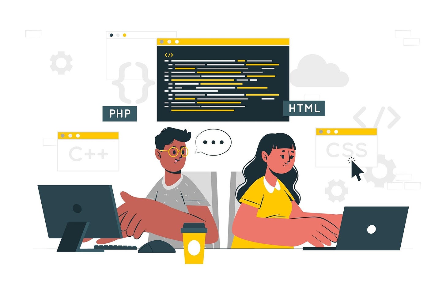 Dos programadores hablan sobre el lenguaje PHP y HTML