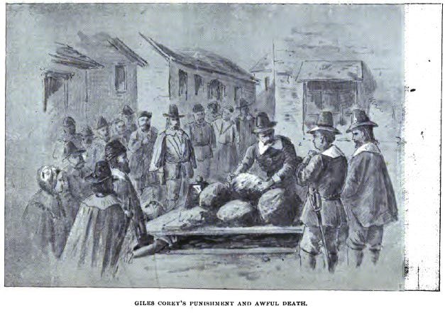 Salem witch trials: Giles Corey is crushed to death with large stones for refusing to answer the court’s questions