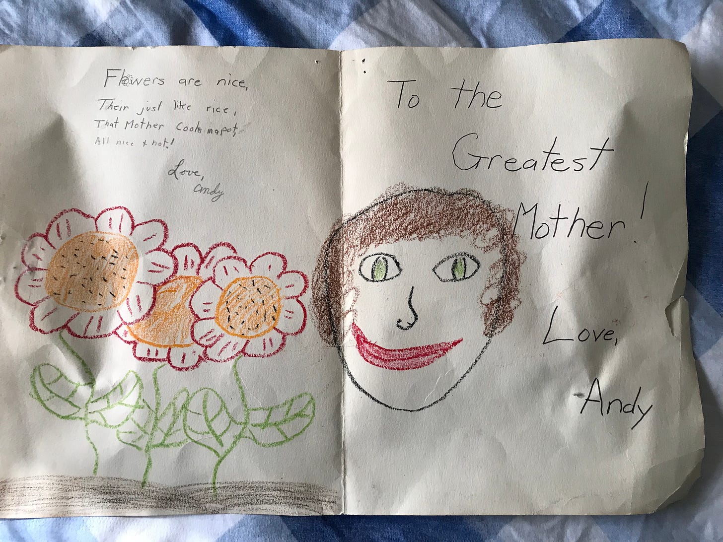 drawing by me of my mom when I was 8