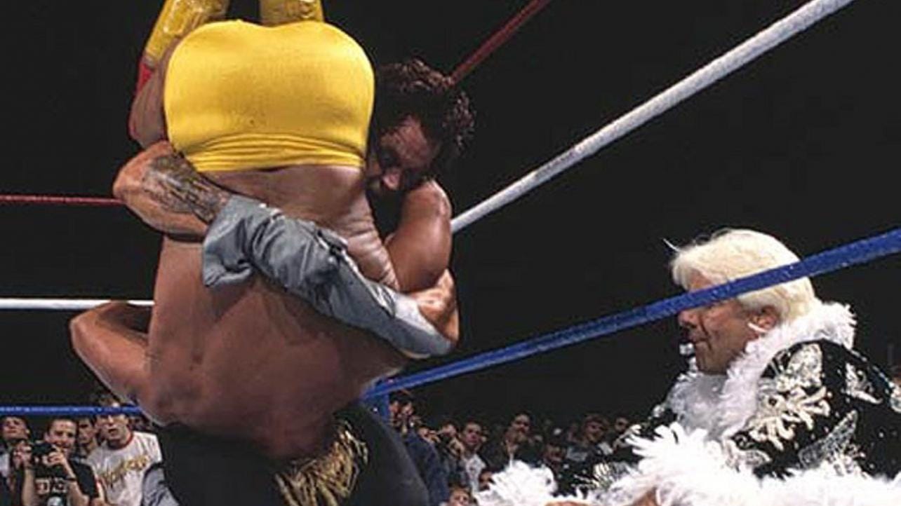 The Undertaker hits THAT tombstone piledriver on Hulk Hogan at WWF Survivor Series ‘91. (Photo credit: WWE.com)
