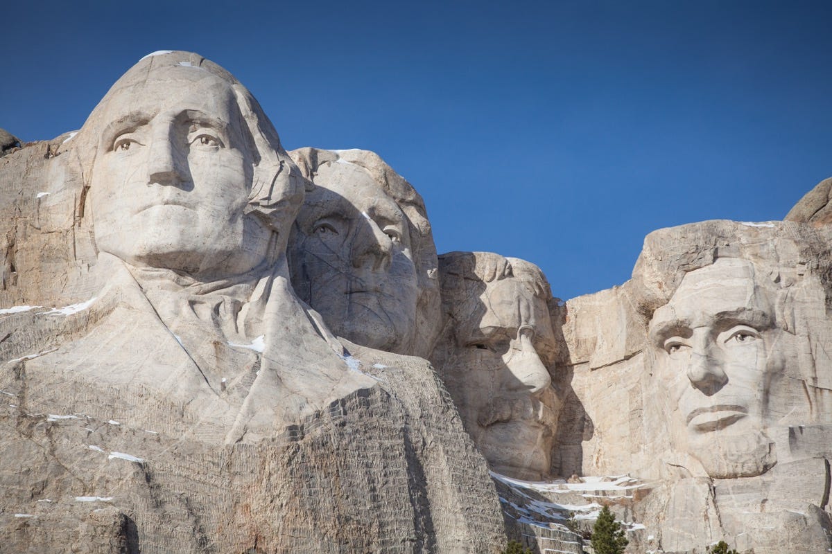 Mount Rushmore in South Dakota covered in snow and full of SECRETS