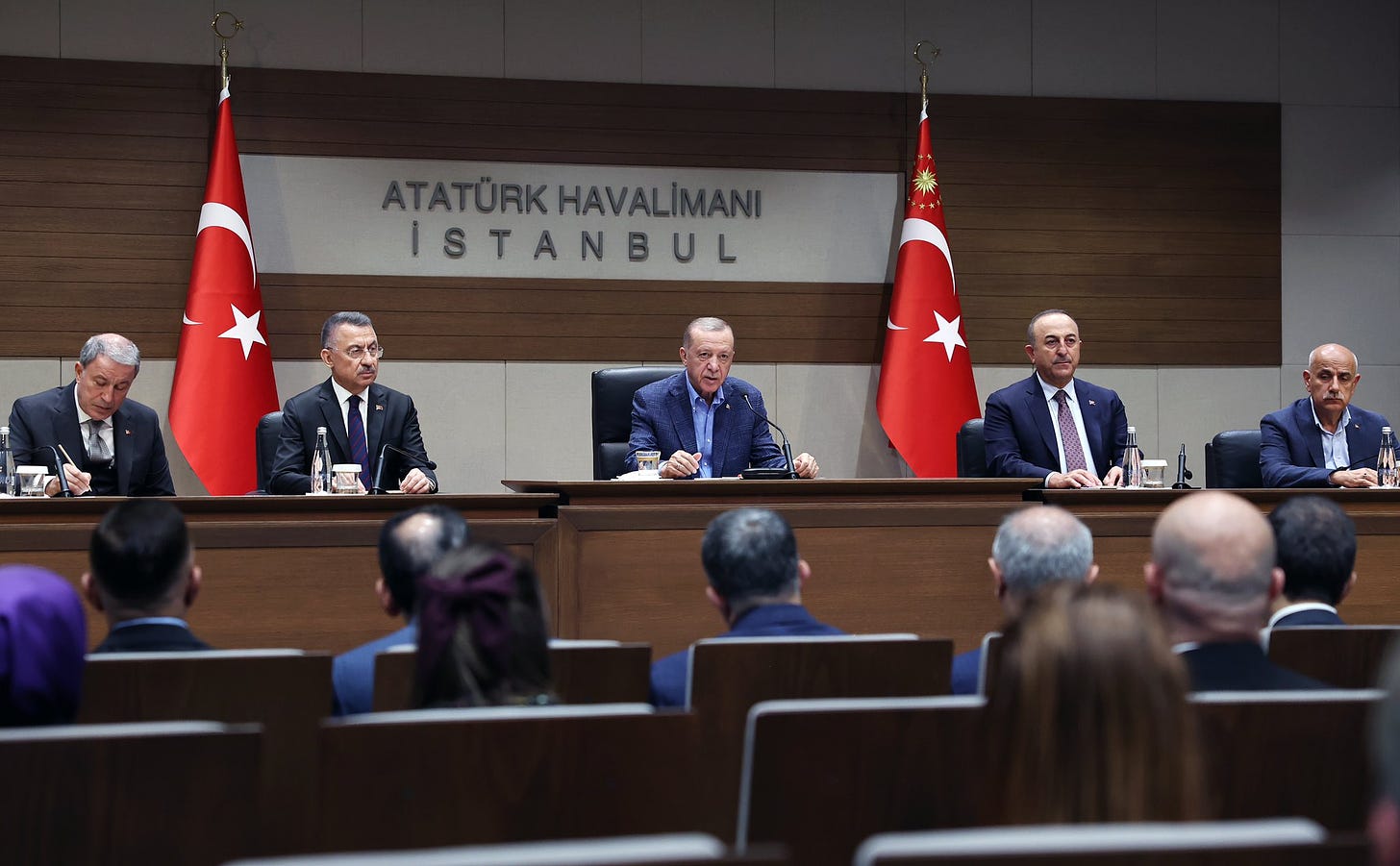 Turkish President Recep Tayyip Erdoğan speaking at a press conference after the Istanbul attack (Image: Twitter/@trpresidency)