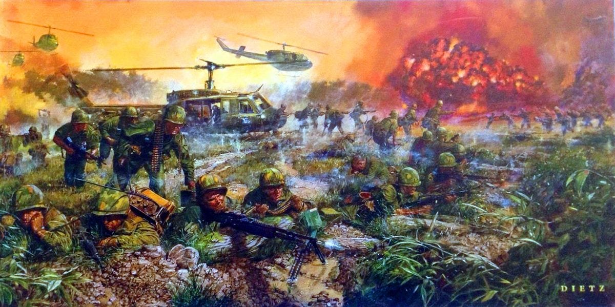 'We Live to Honor Them' Battle of the La Drang Valley- by James Dietz | Vietnam art, War art ...
