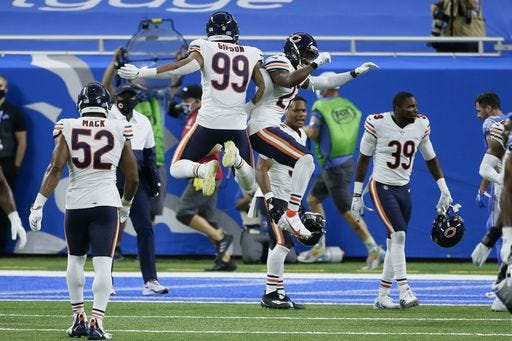 Trubisky throws 3 TDs in 4th to help Bears beat Lions 27-23