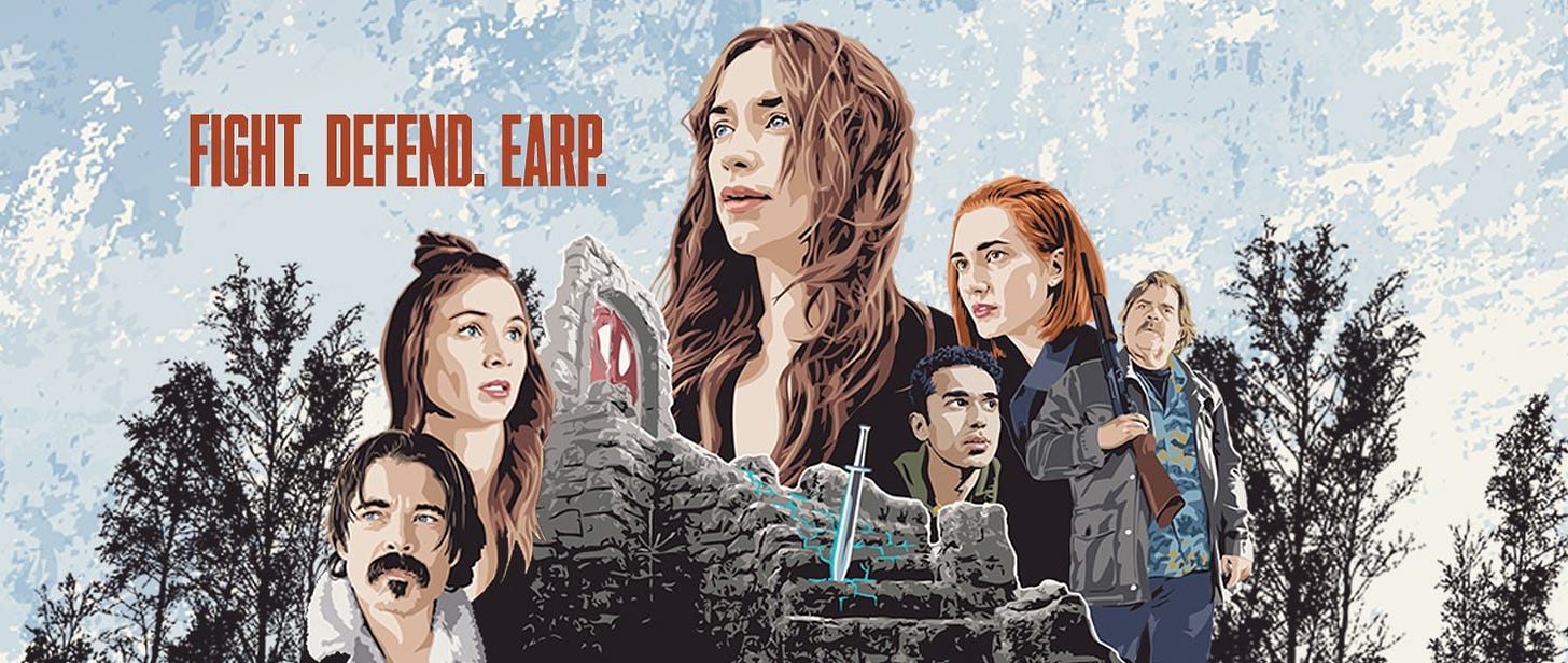 An interestingly stylized banner of the Wynonna Earp cast.