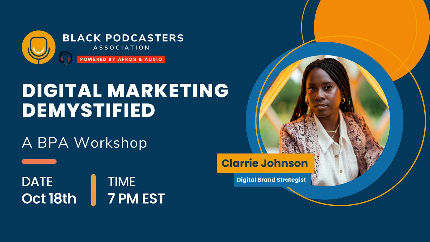 BPA Workshop: Digital Marketing Demystified with Clarrie Johnson, Digital Brand Strategist