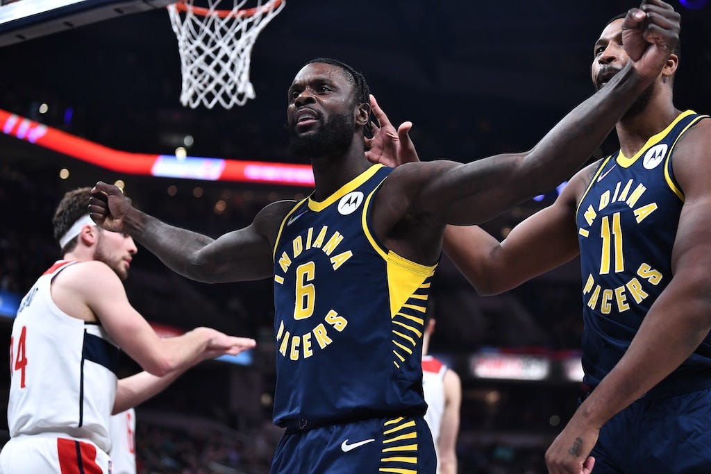 Pacers guard Lance Stephenson celebrates after a big play.