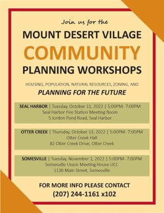 Mount Desert Village Community Planning Workshops
